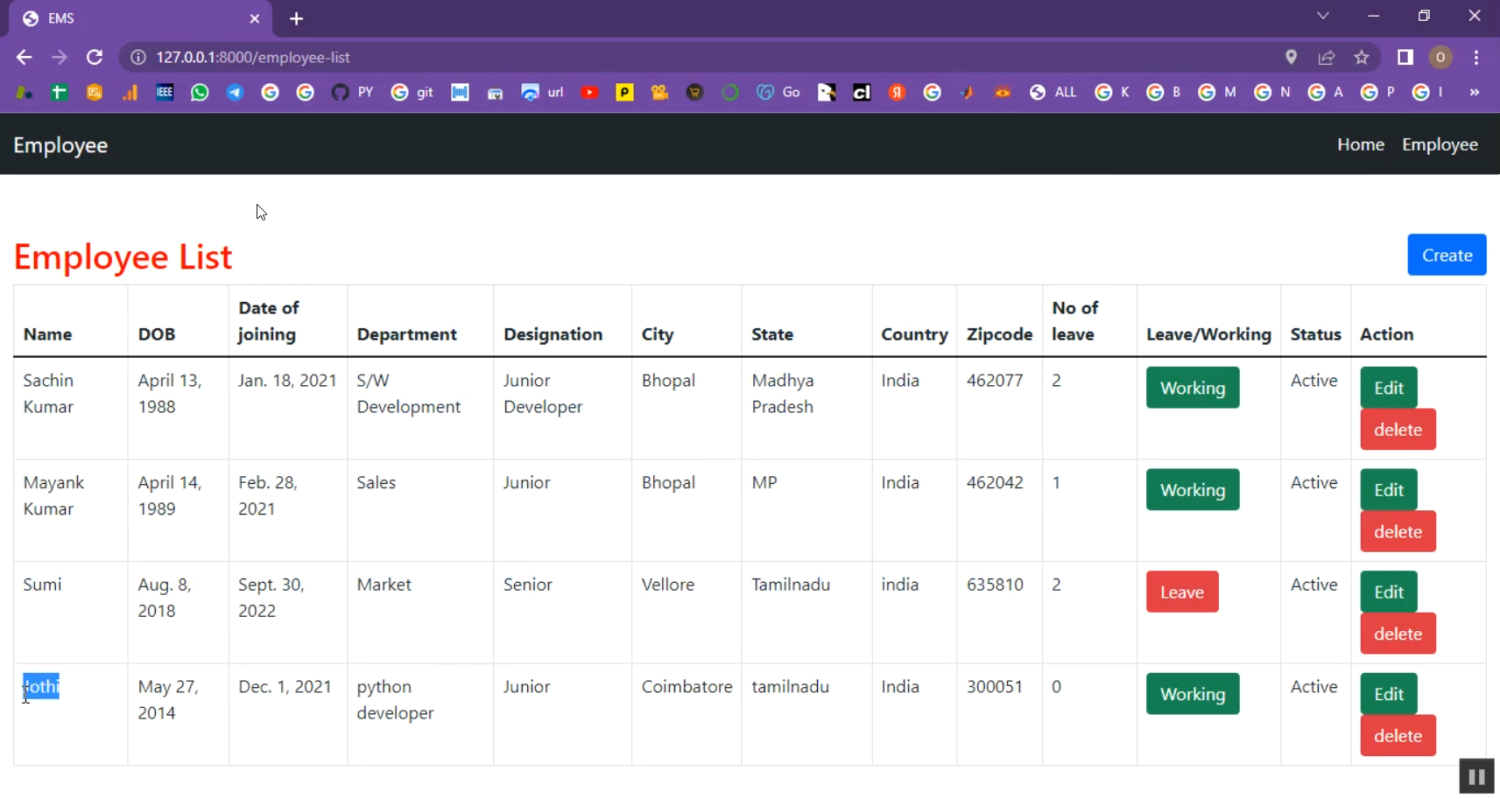 Company Employee Leave Management in Django Python