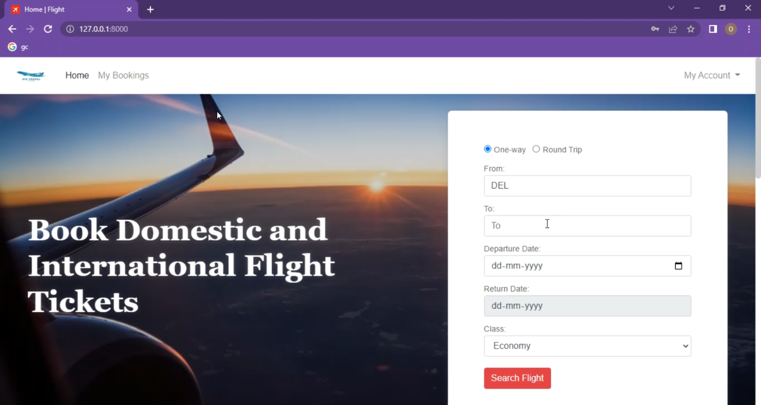 Airline Management System in Django Python