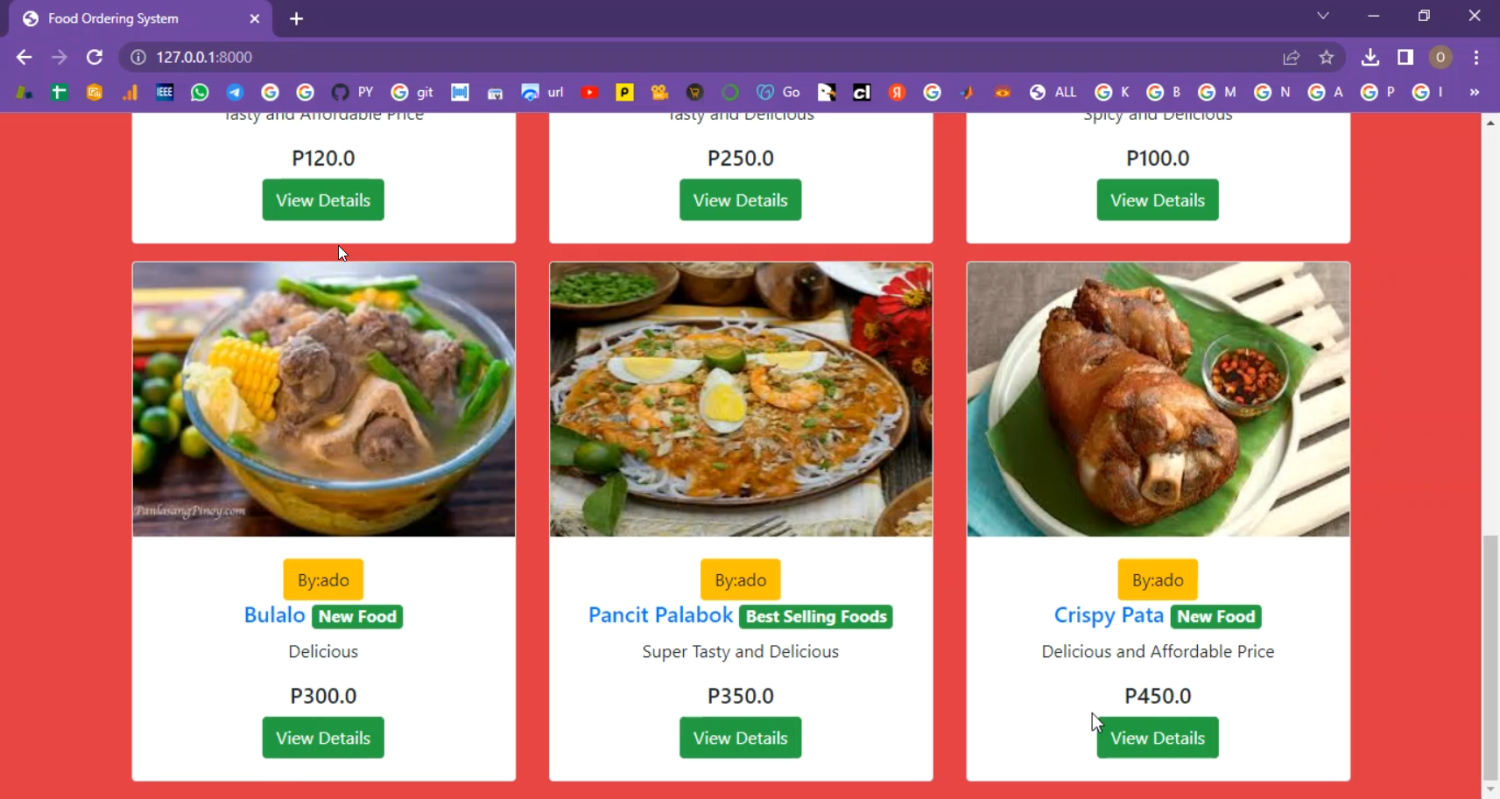 Food Ordering in Django Python