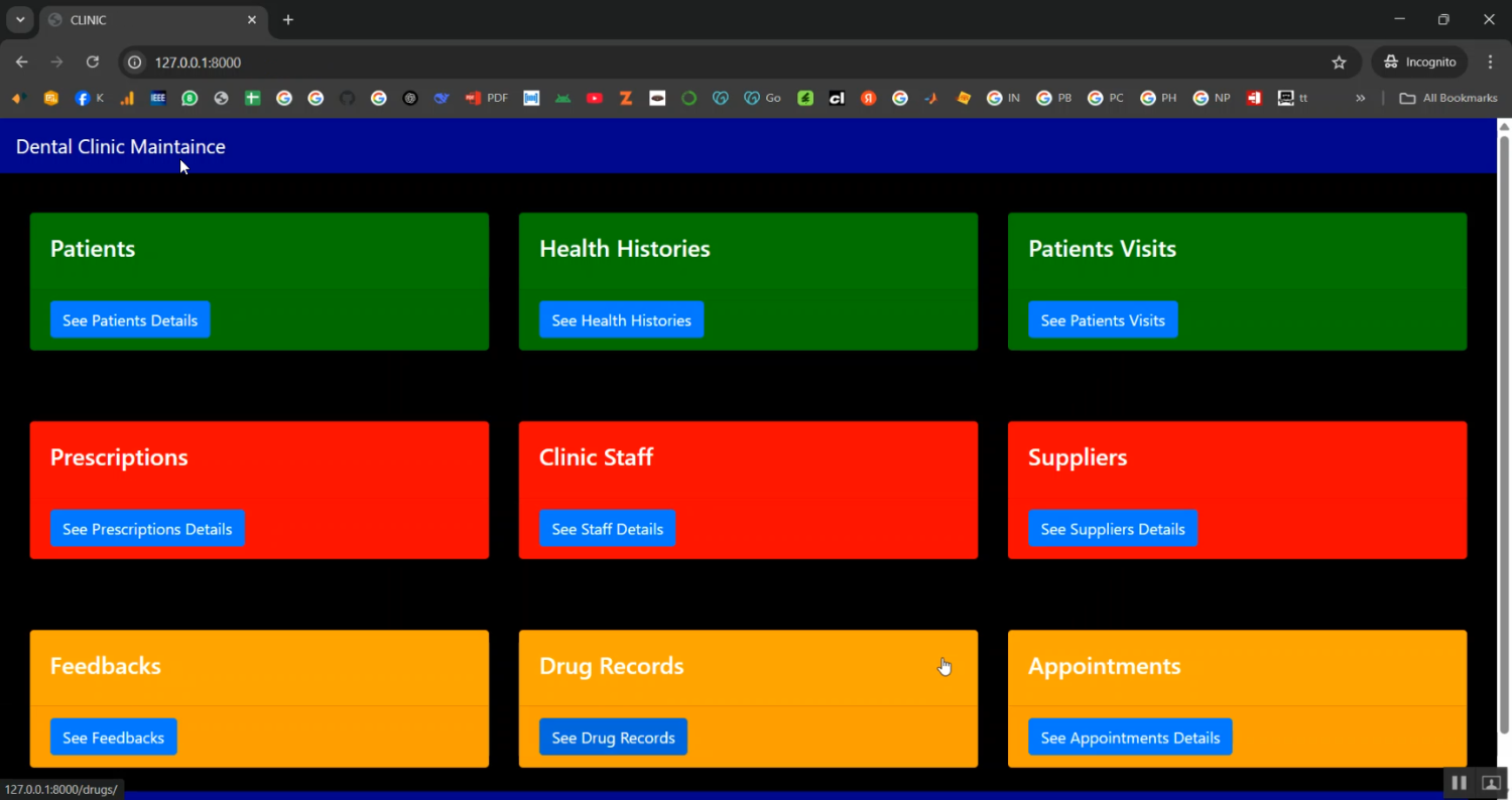 Dental Clinic Maintenance and Tooth Chart Generation in Django Python