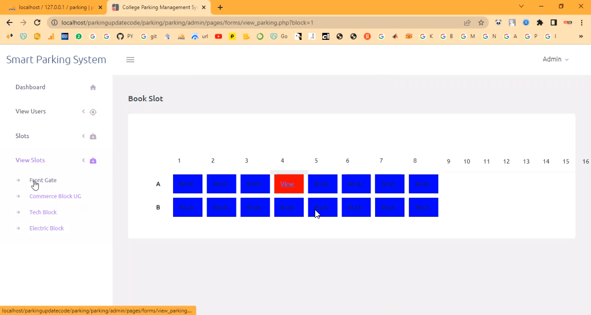 Parking College Campus Reservation in PHP Application Projects