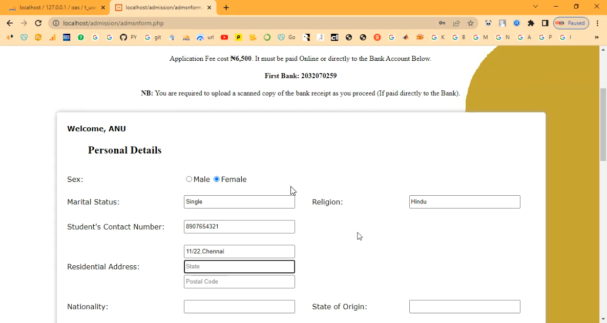 College Admission Predictor in PHP Application Projects