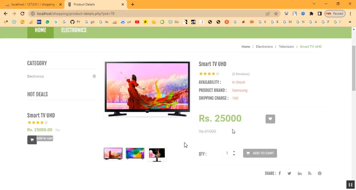 Television Shopping in PHP Application Projects