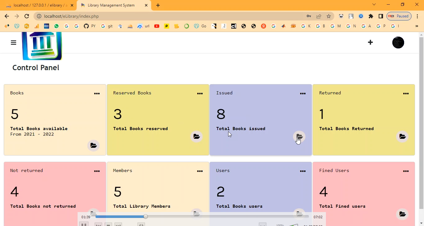 Library Management System in PHP Application Projects