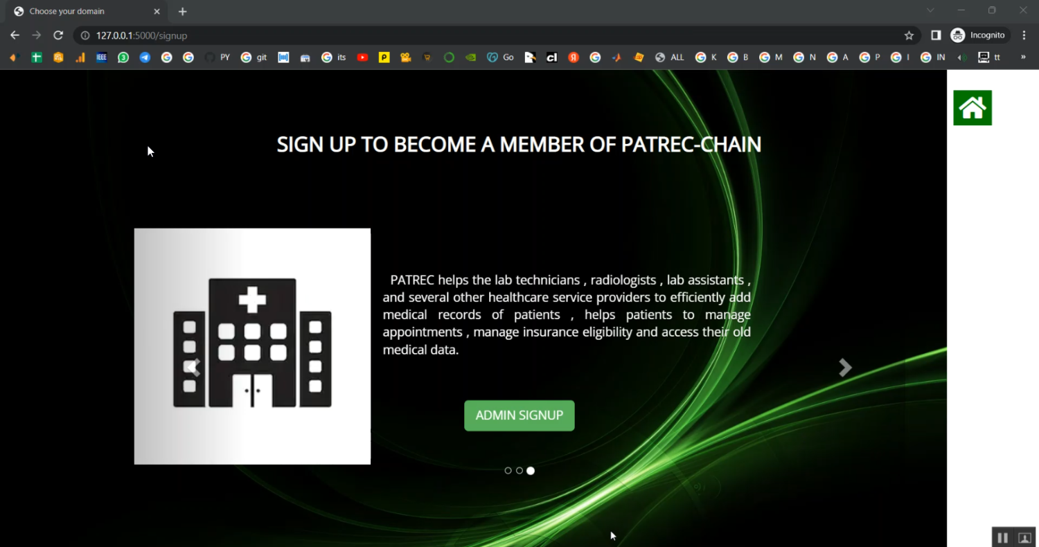 Health Blockchain in Django Python