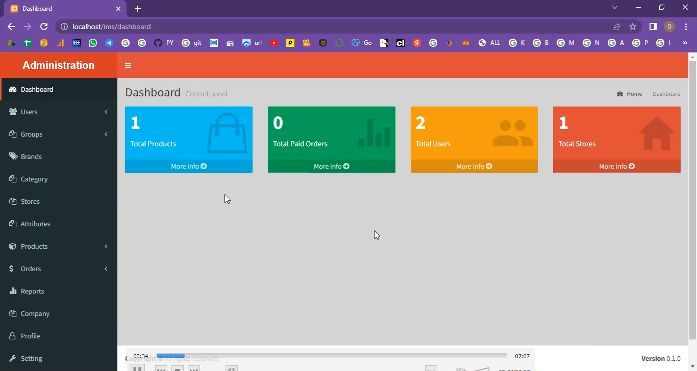 Inventory Products Store orders System in PHP Application Projects