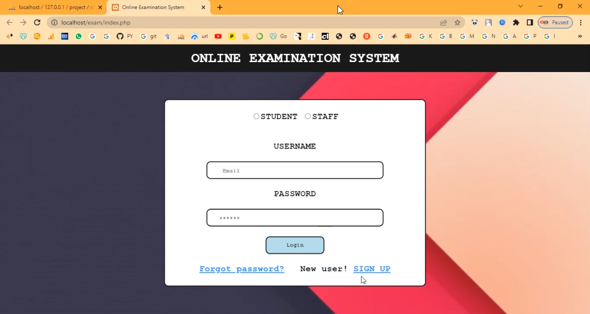 Online Examination System in PHP Application Projects