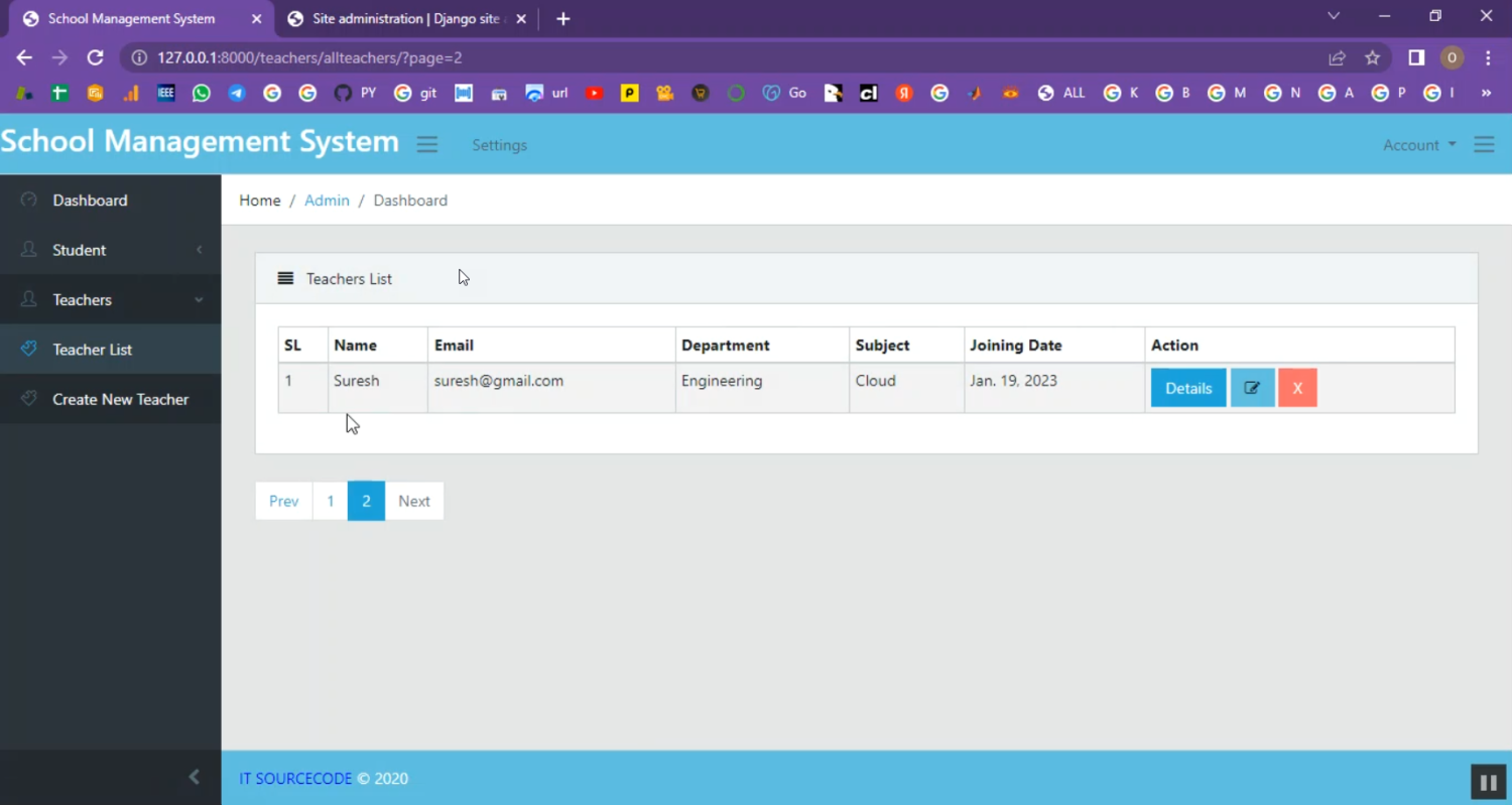 School System in Django Python