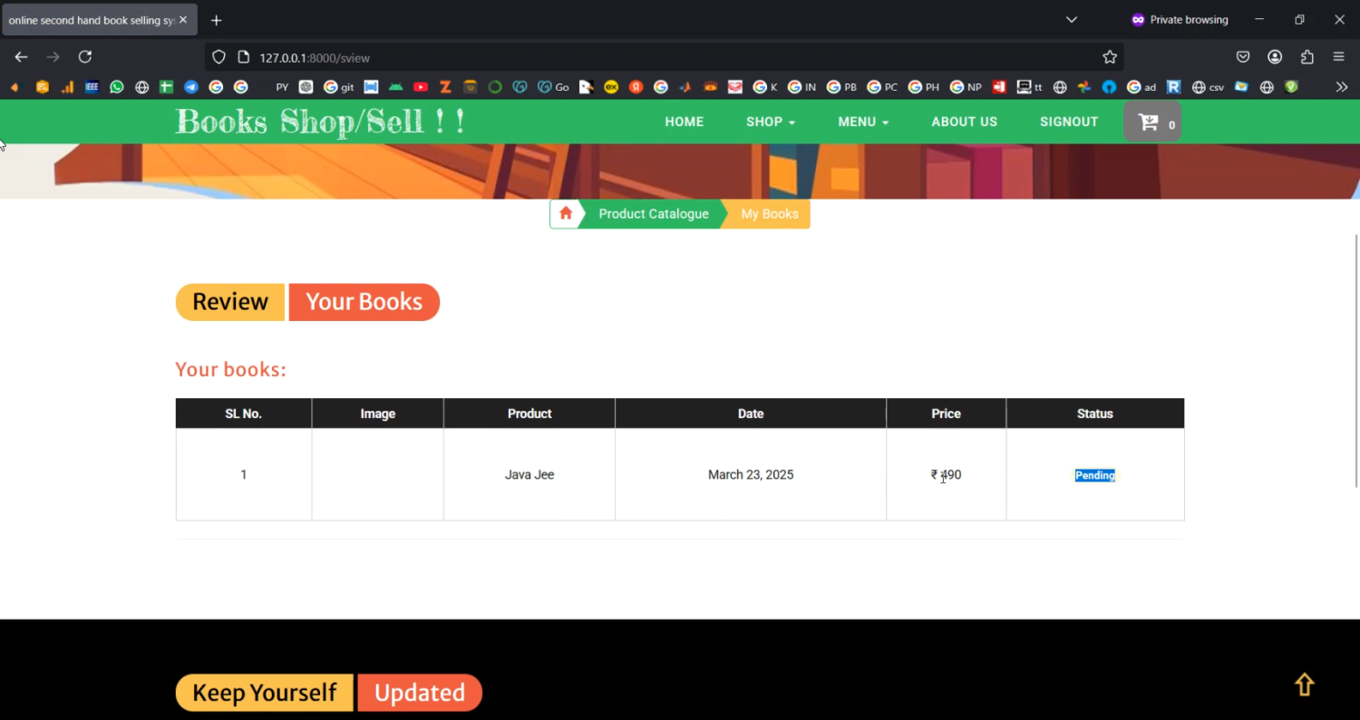 Old book sell and buy in Django Python