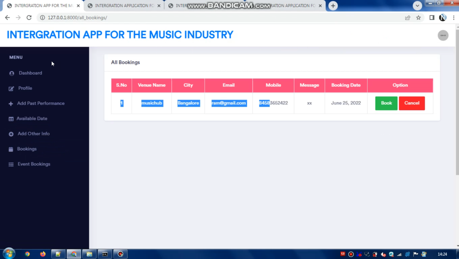 Music Event Booking App in Django Python