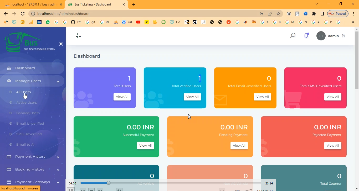 Bus Ticket Booking Seat Allocation in PHP Application Projects