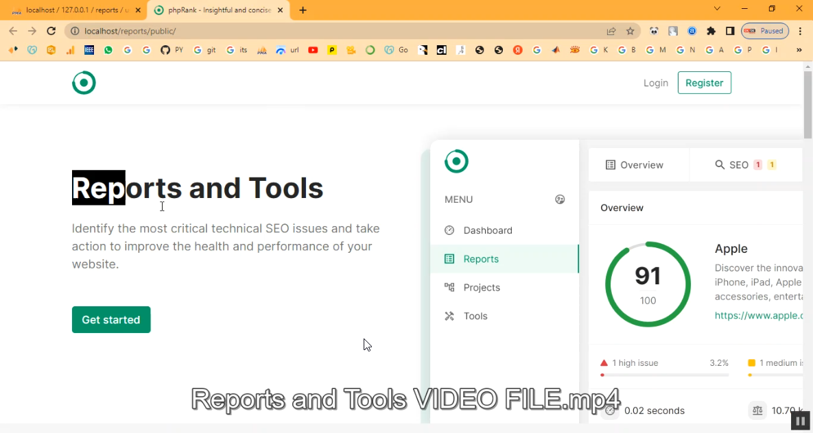Reports and Tools in PHP Application Projects