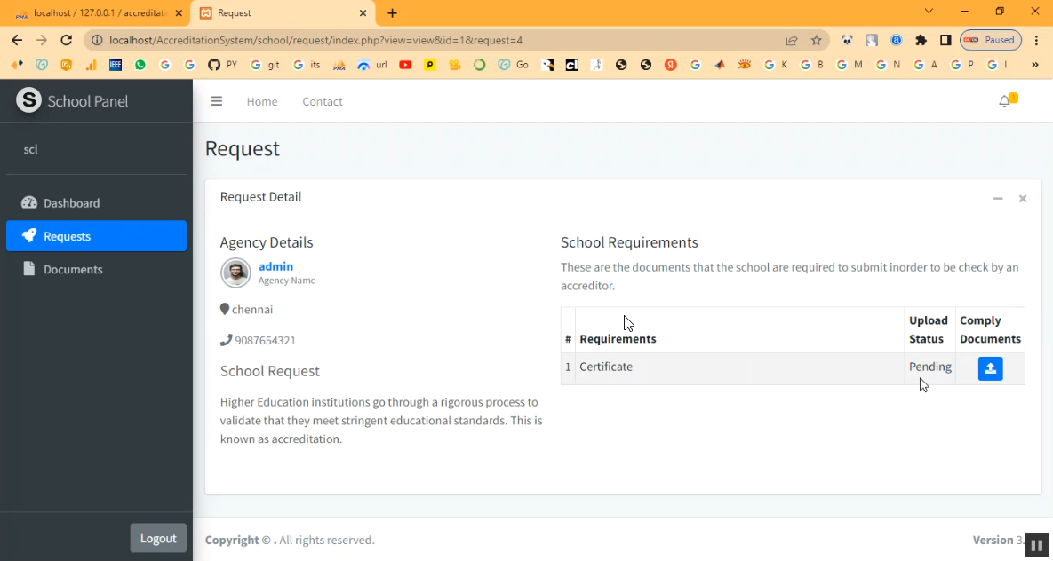 School Approval Management System in PHP Application Projects