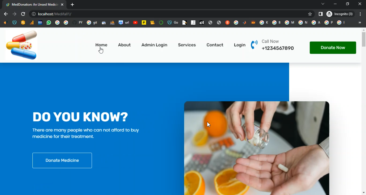 Online Medicine Donation System in PHP Application Projects