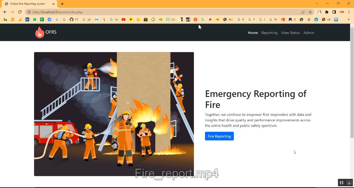 Online Fire Reporting System in PHP Application Projects