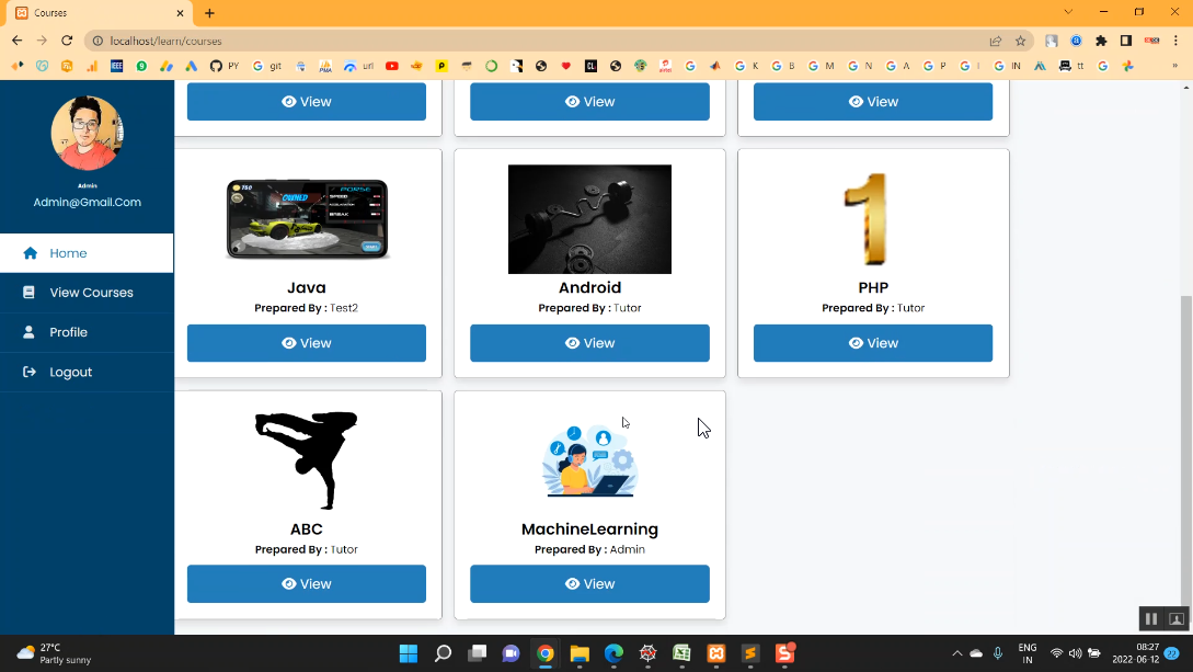 E-Learning in PHP Application Projects