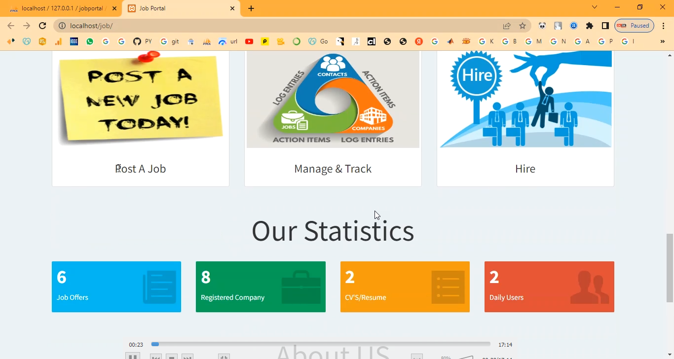 Job Portal System in PHP Application Projects