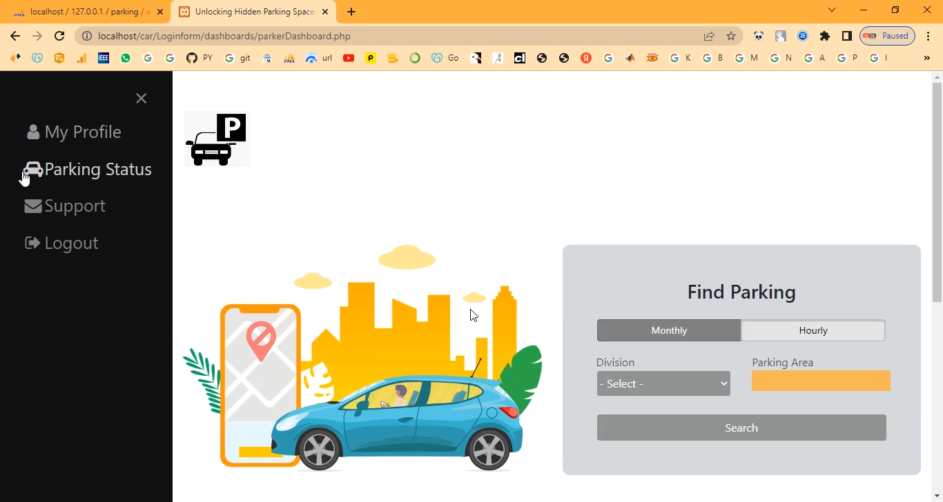 Car Parking Management System in PHP Application Projects