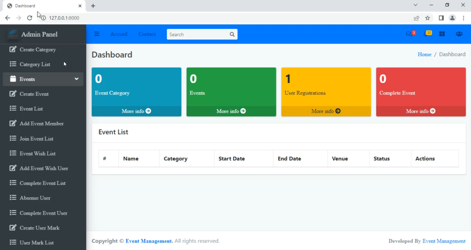 All in One Event Management Solution in Django Python