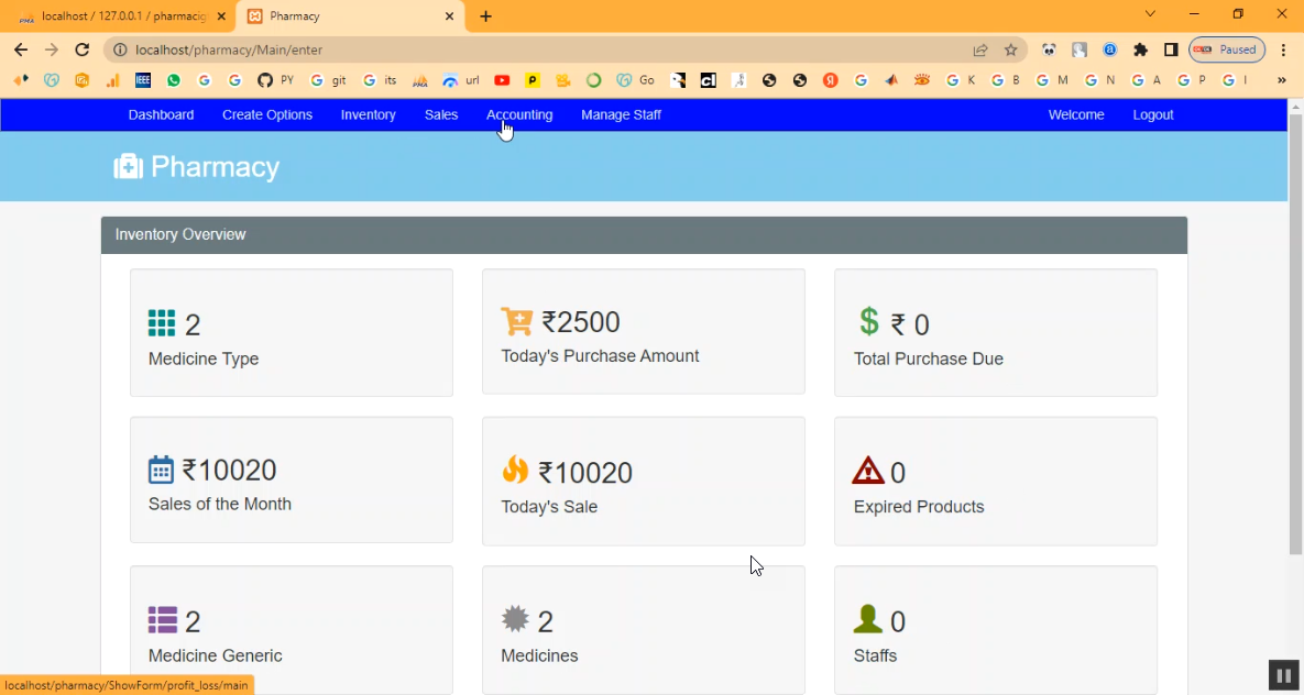 Pharmacy Information System in PHP Application Projects