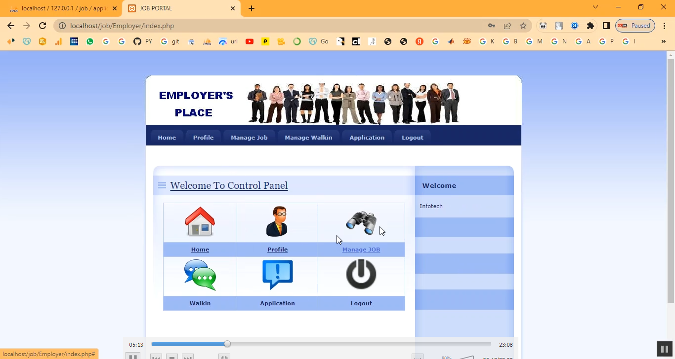 Job Portal in PHP Application Projects