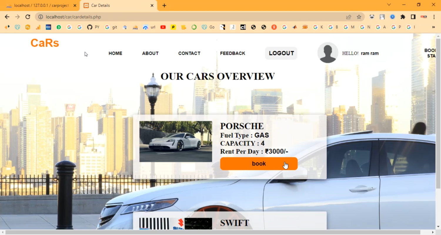 Car Rental Management System in PHP Application Projects