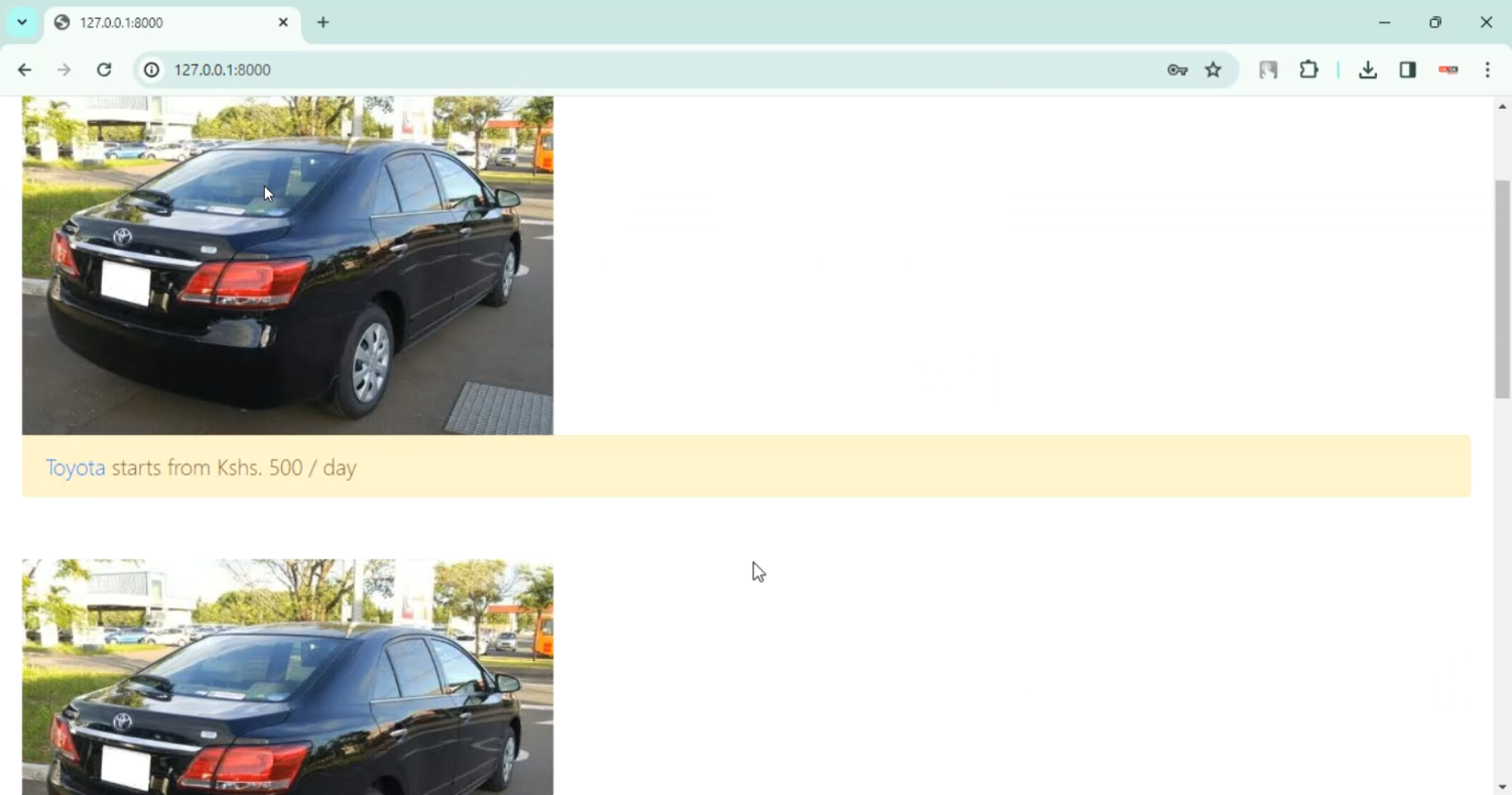 Car Rental in Django Python
