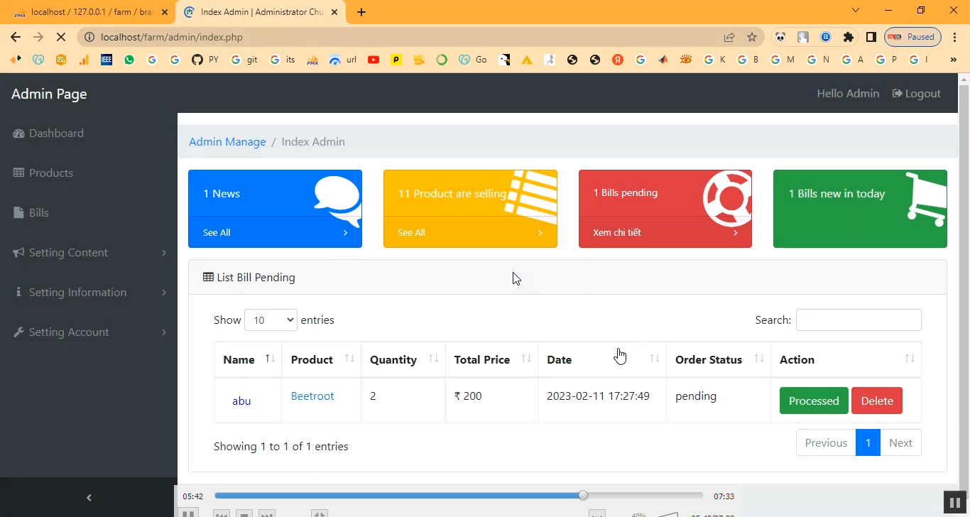 Farmer Sales Products Sytem in PHP Application Projects