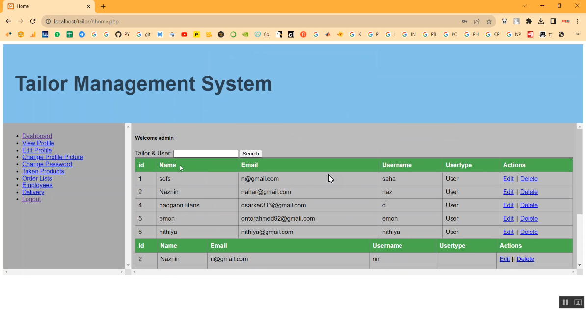 Tailor Management in PHP Application Projects