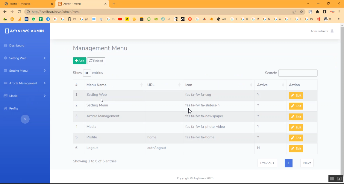 News Portal Management System in PHP Application Projects