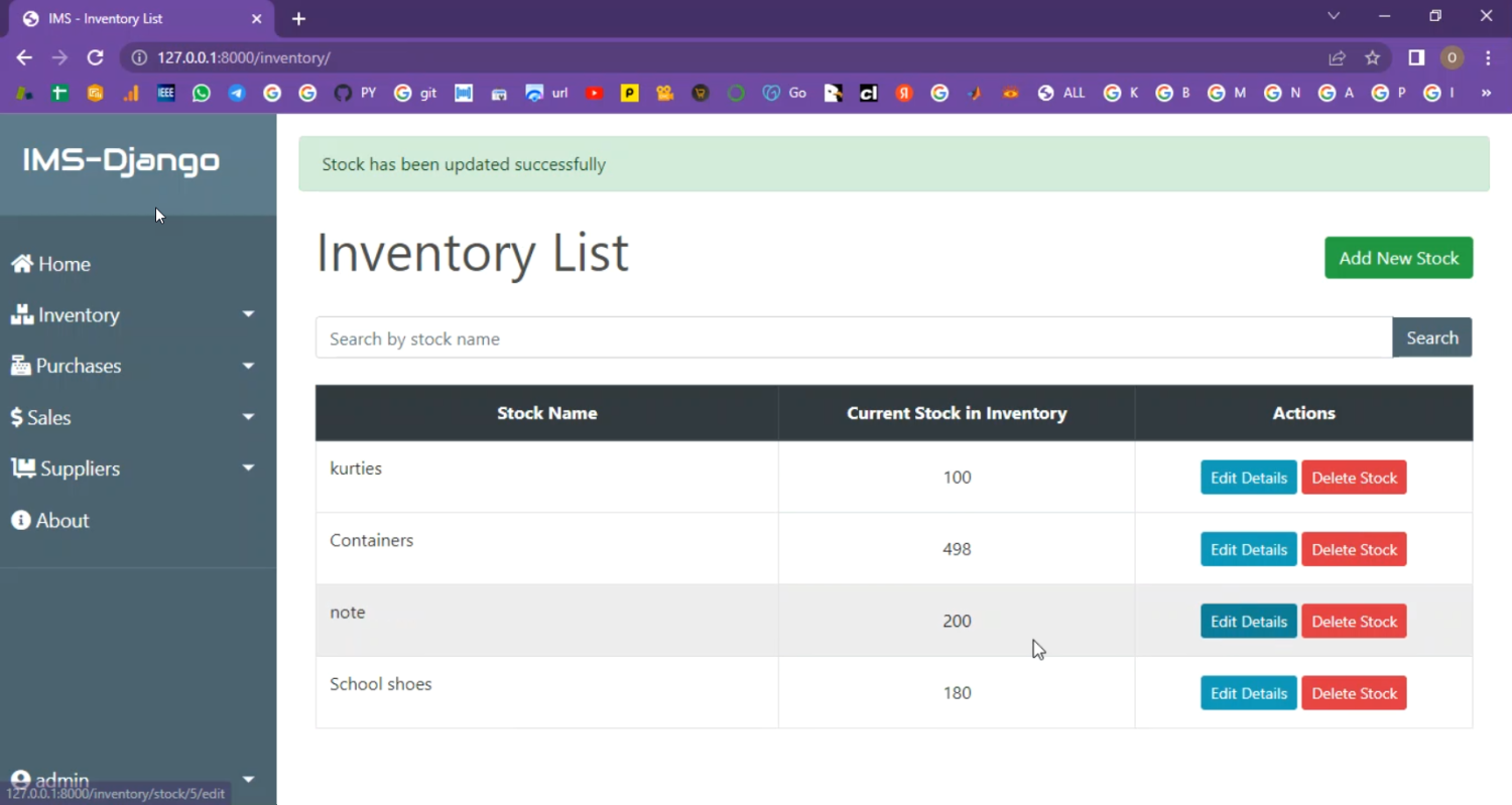 Inventory Management in Django Python