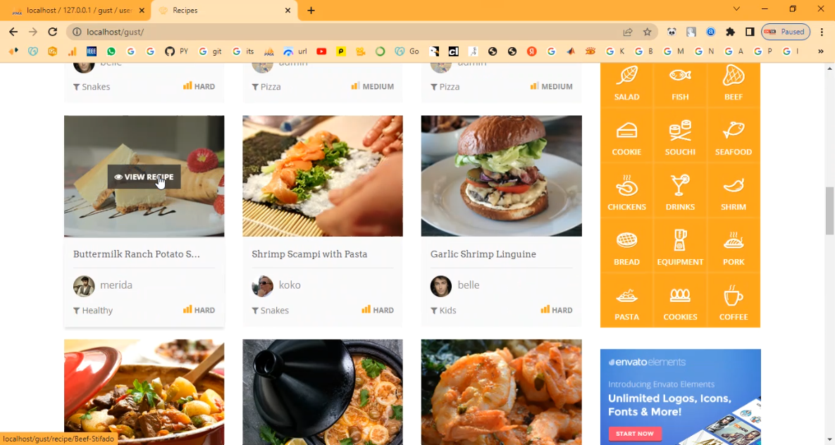Recipes Guidance in PHP Application Projects