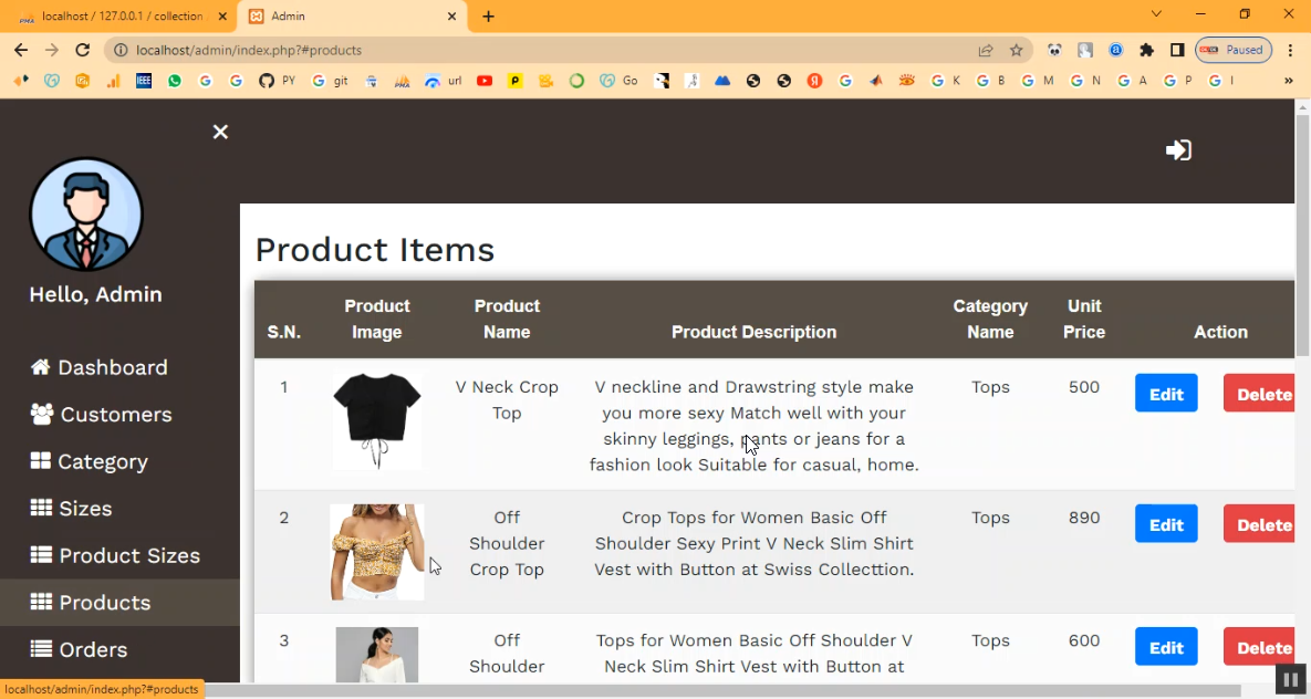 Product Details in PHP Application Projects