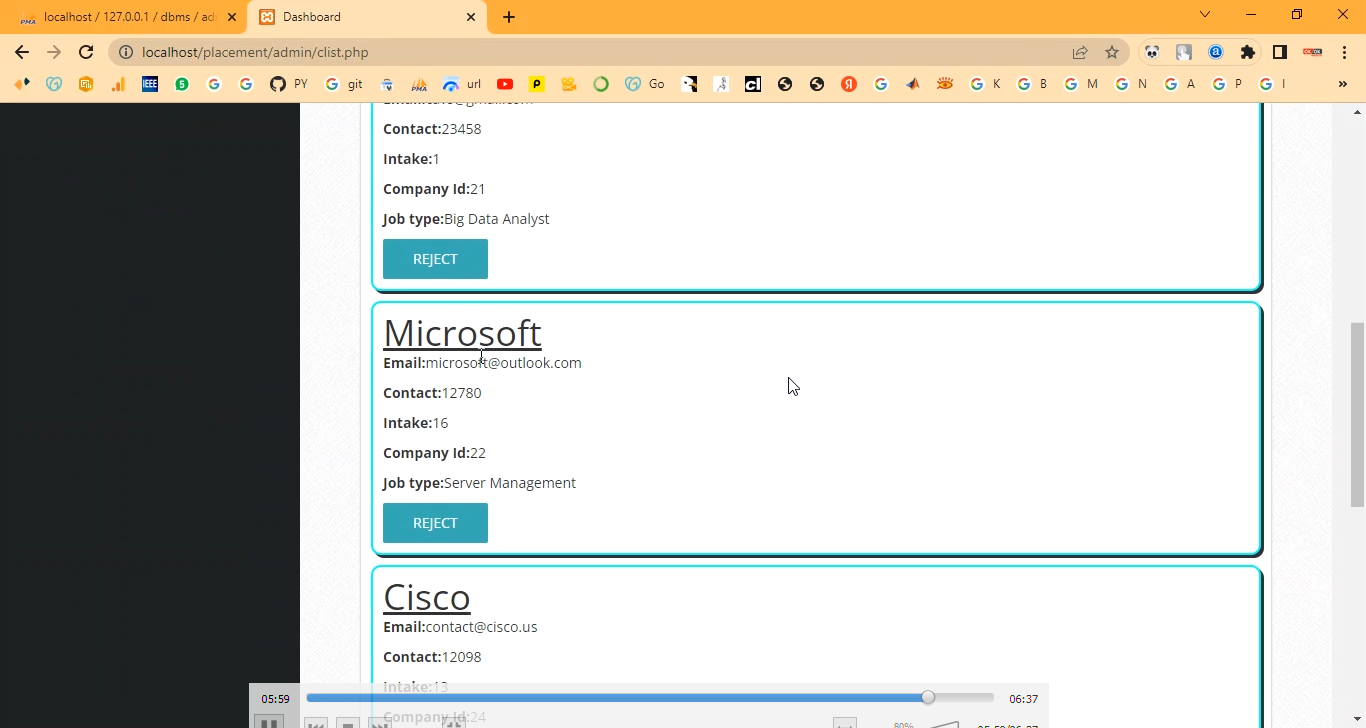 Campus Recruitment System in PHP Application Projects