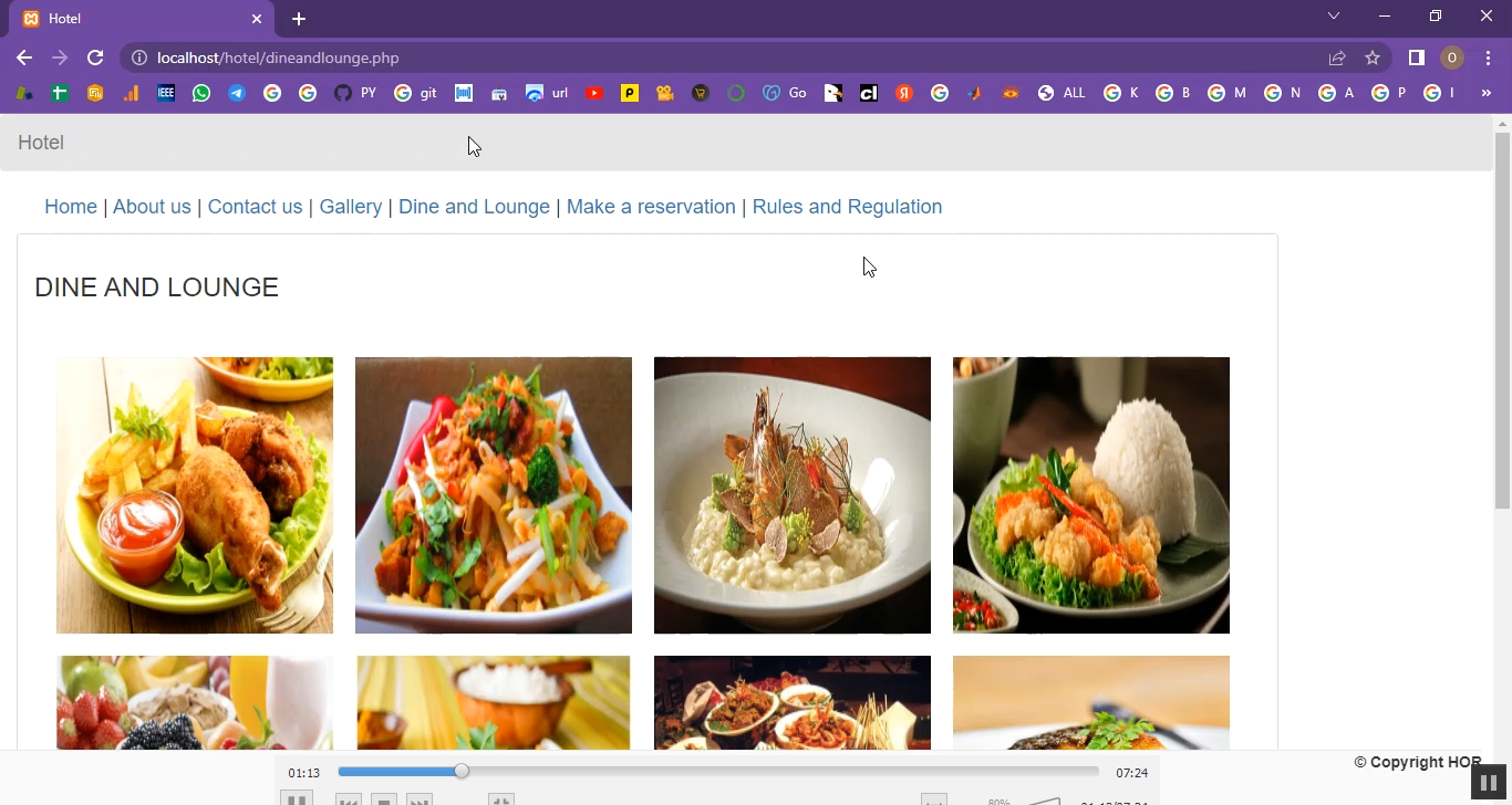 Hotel Dine and Lounge Reseration System in PHP Application Projects