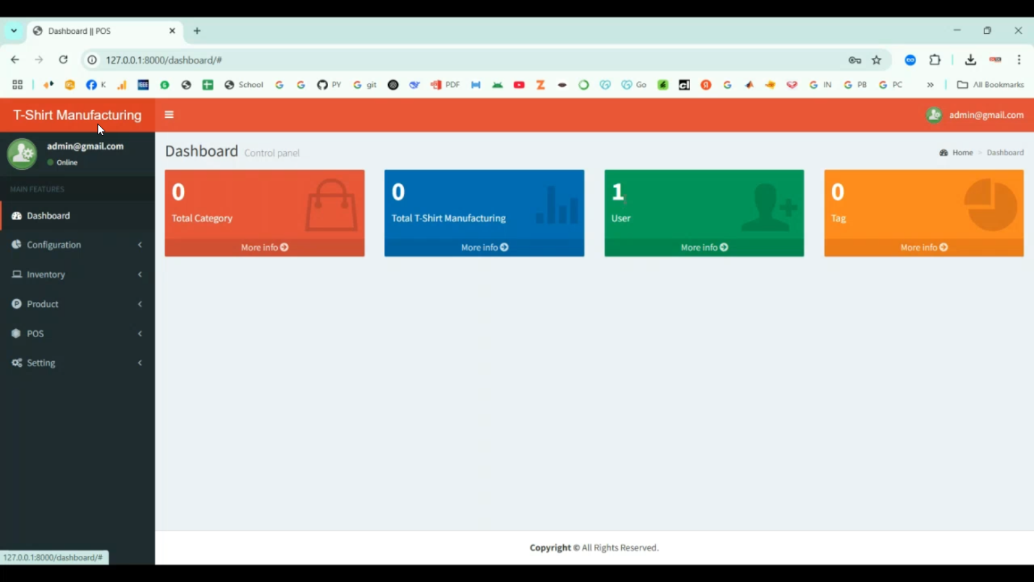 T shirt Manufacturing and Maintenance System in Django Python