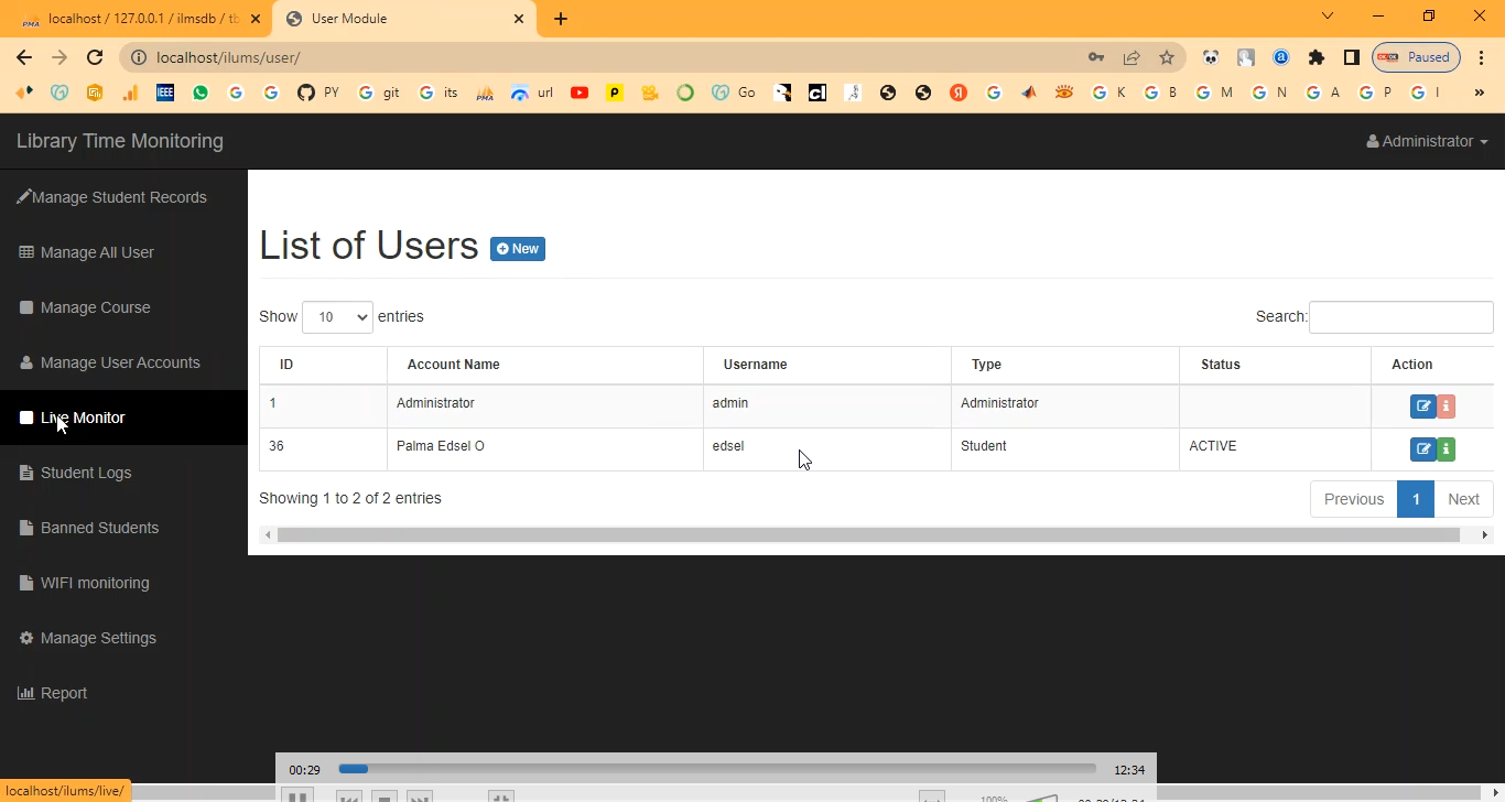 Library Time Monitoring in PHP Application Projects