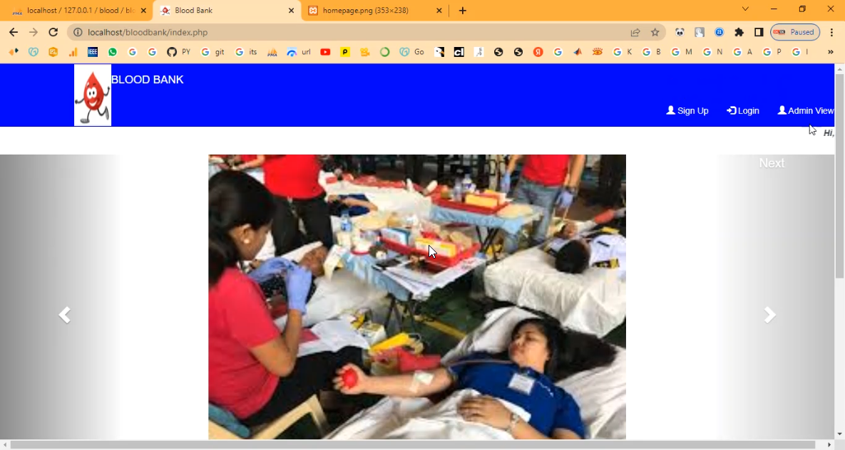 Blood Bank Report Details in PHP Application Projects