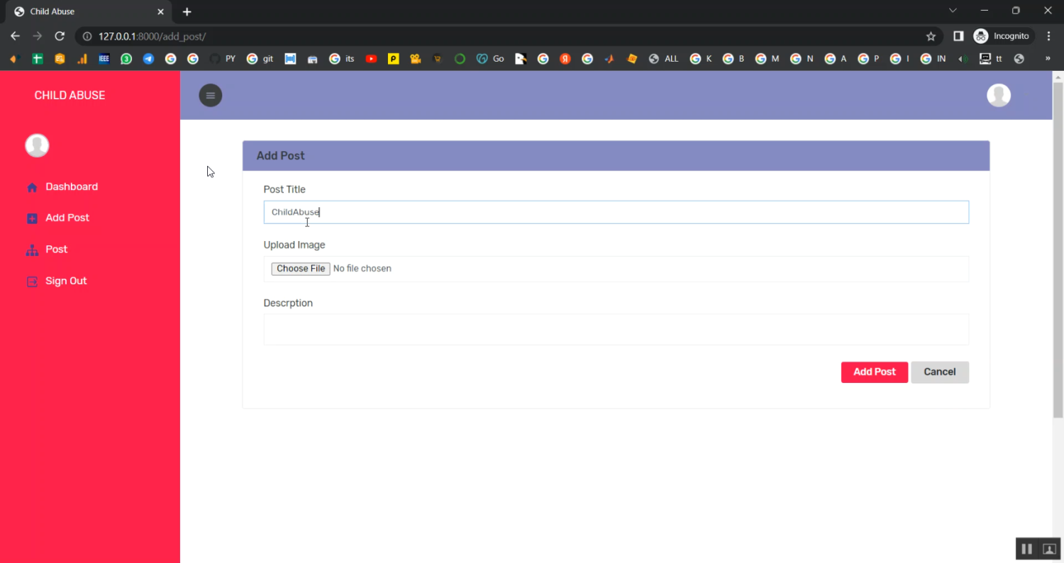 Child Abuse ML Classification in Django Python