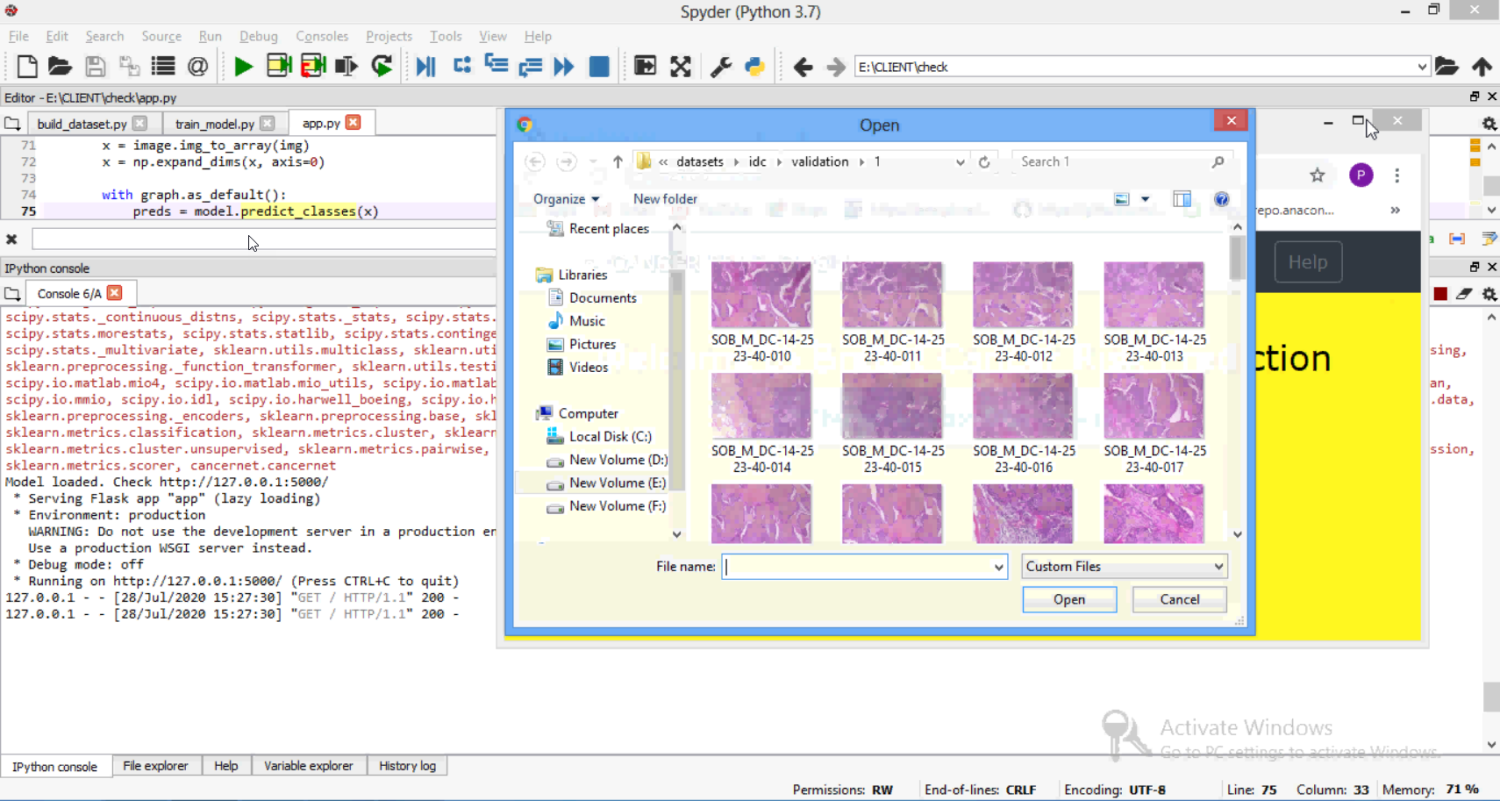 Breast Cancer Detection CNN Train Flask App in Python Projects