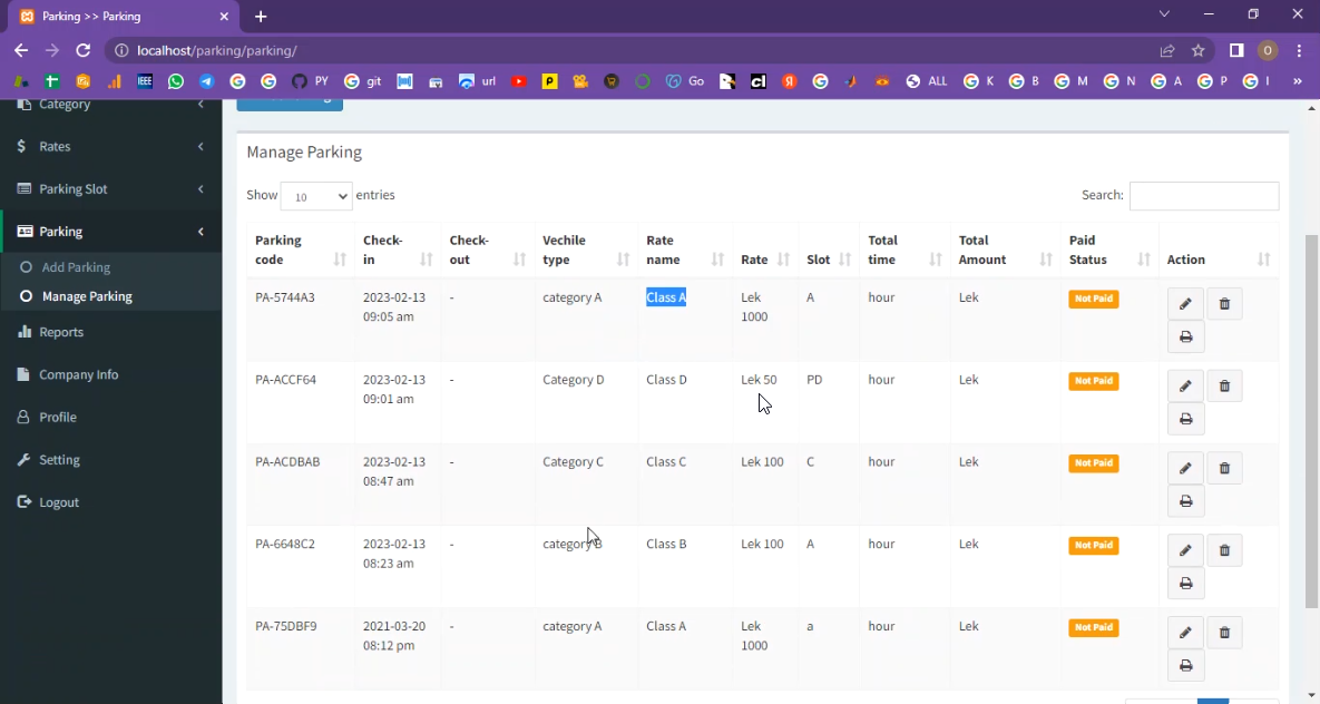 Parking Slot Allocation System in PHP Application Projects