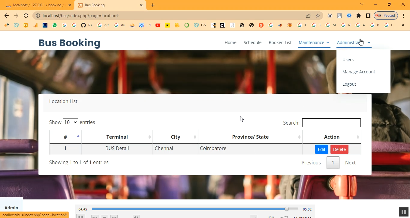 Bus Booking System in PHP Application Projects