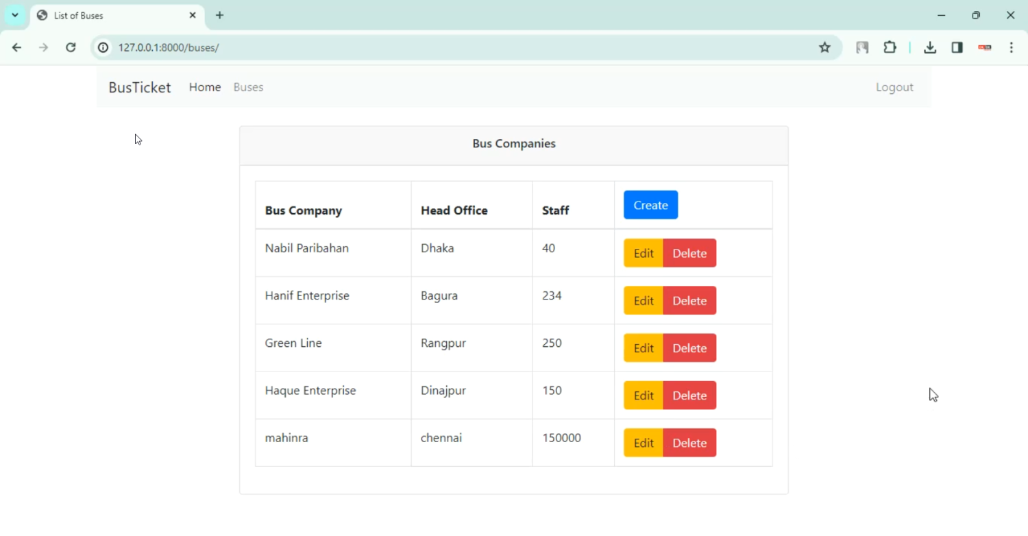Bus Ticket Booking in Django Python