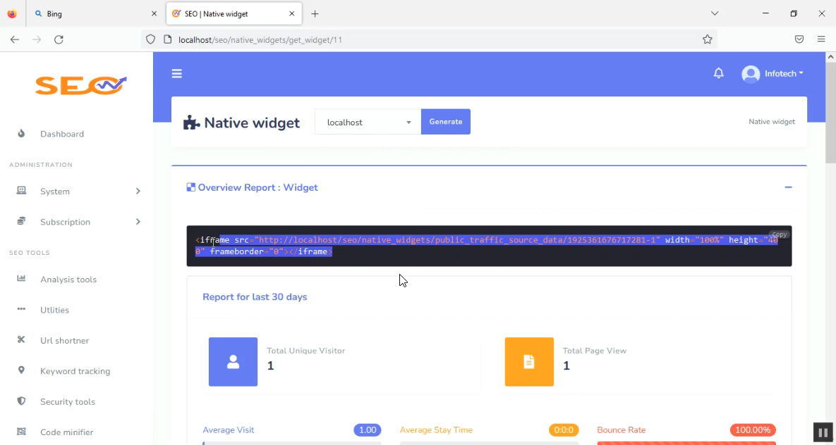 Website Visitor Analysis Tools System in PHP Application Projects