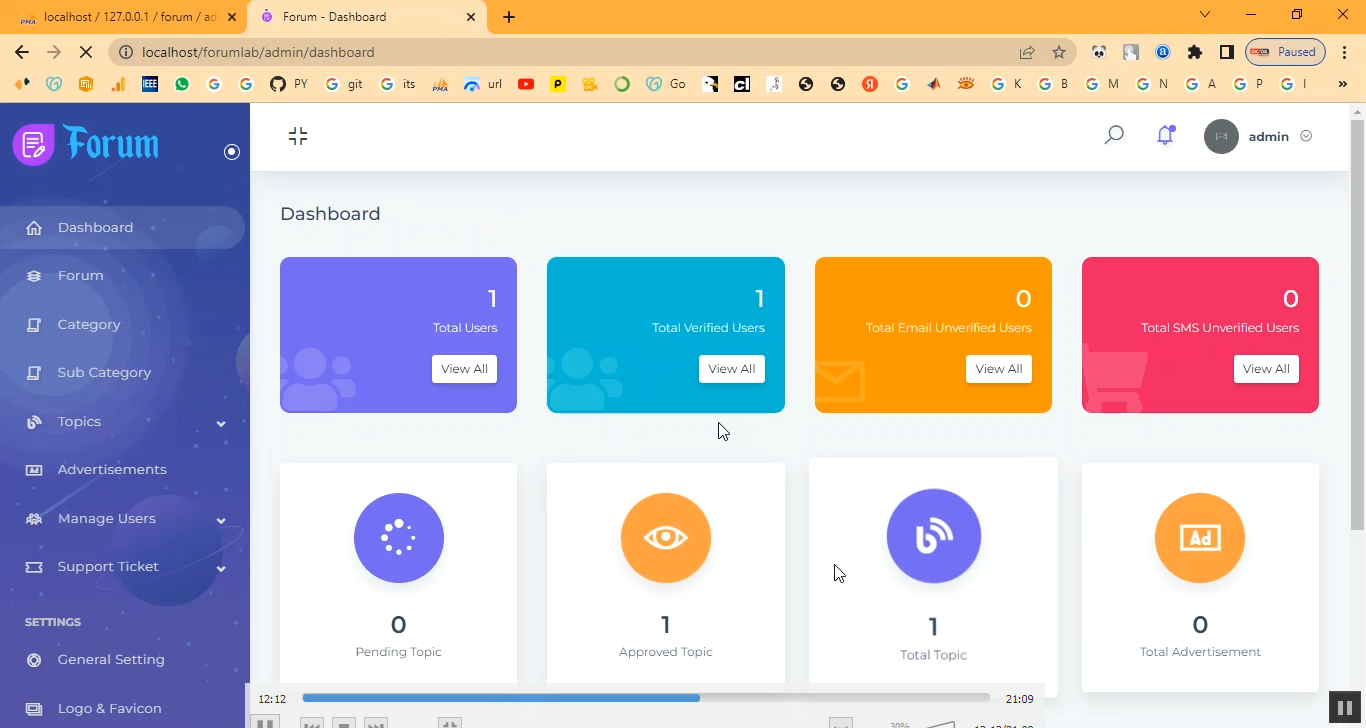 Forum Management System in PHP Application Projects