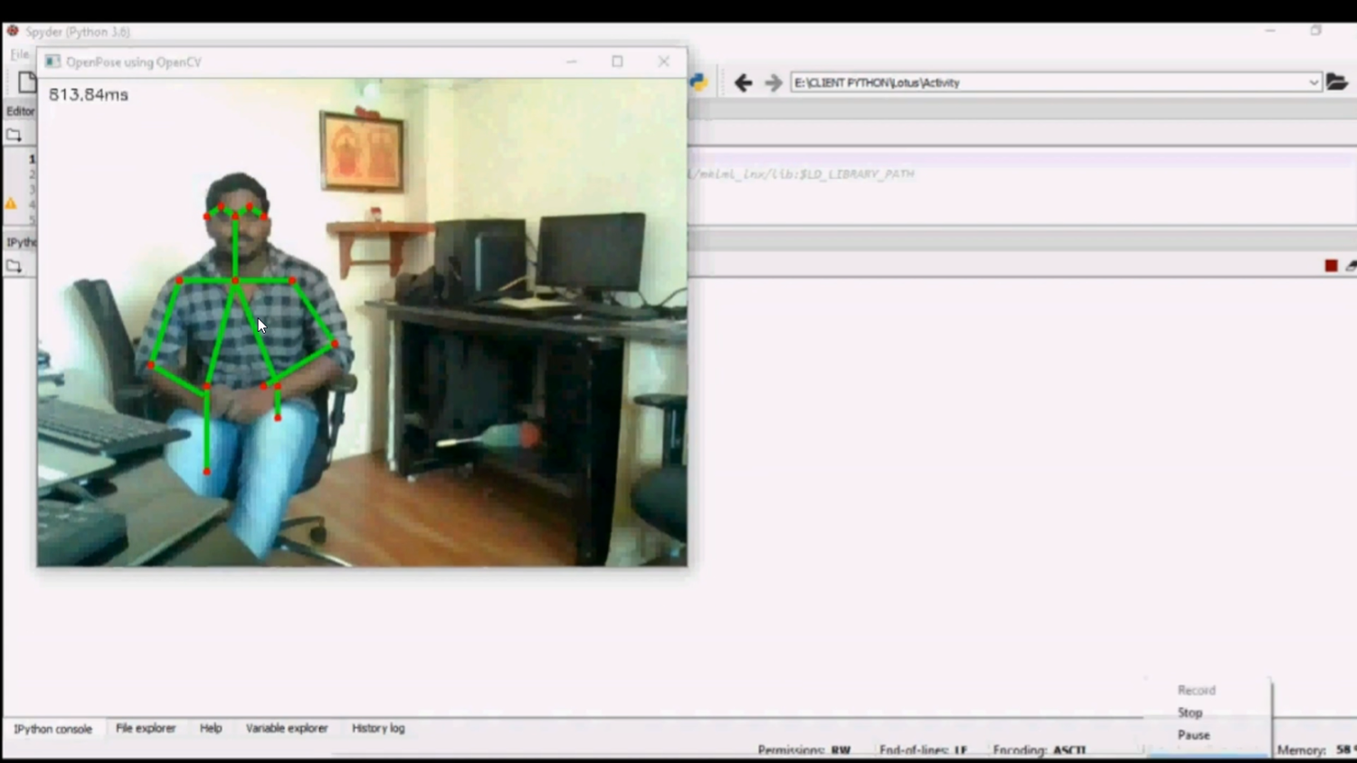 Activity Recognition Live Video Analysis CNN in Python Projects