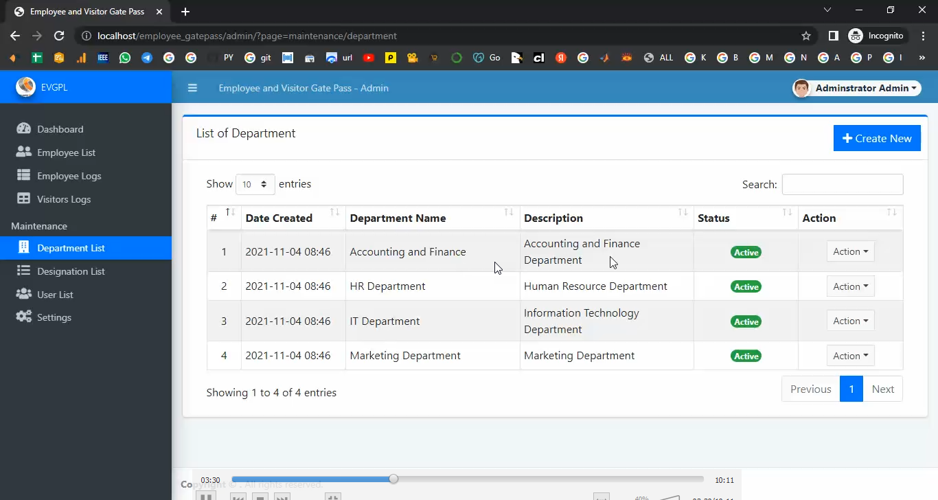 Employee Visitors Pass in PHP Application Projects