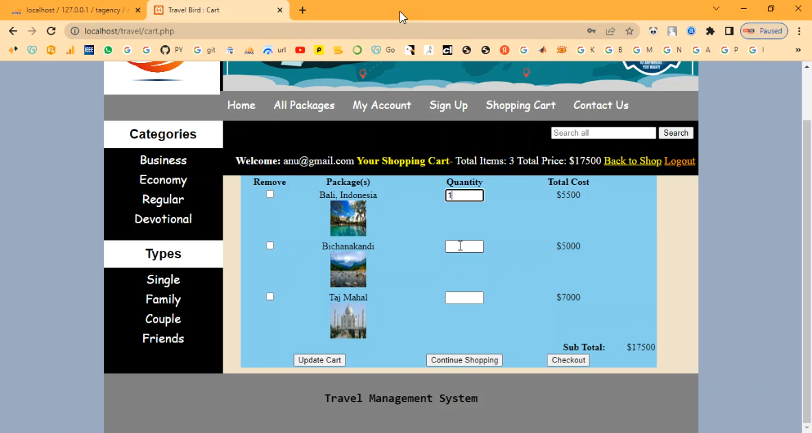 Travel Agency Management System in PHP Application Projects