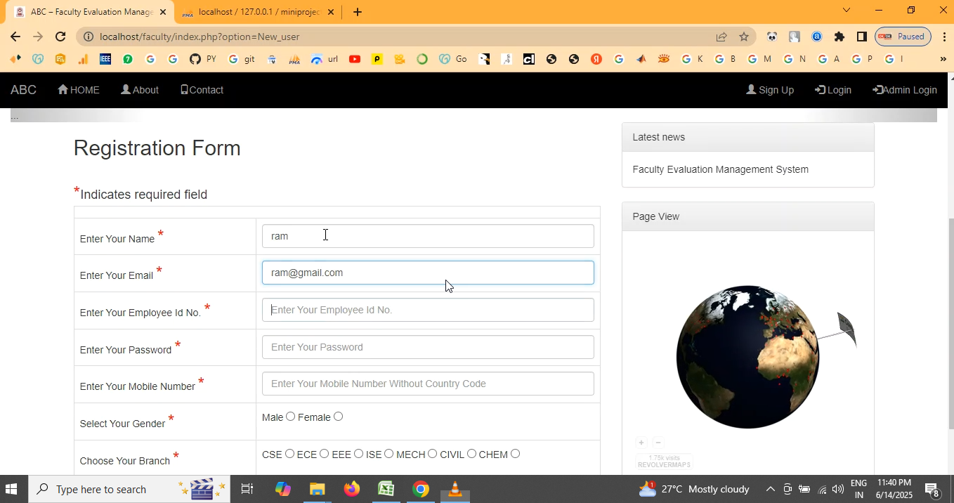 Faculty Evaluation System in PHP Application Projects