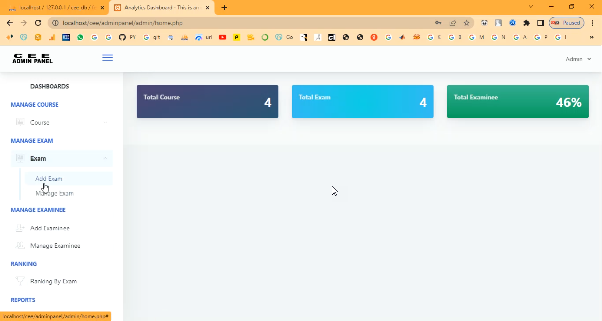 Online Exam Management System in PHP Application Projects
